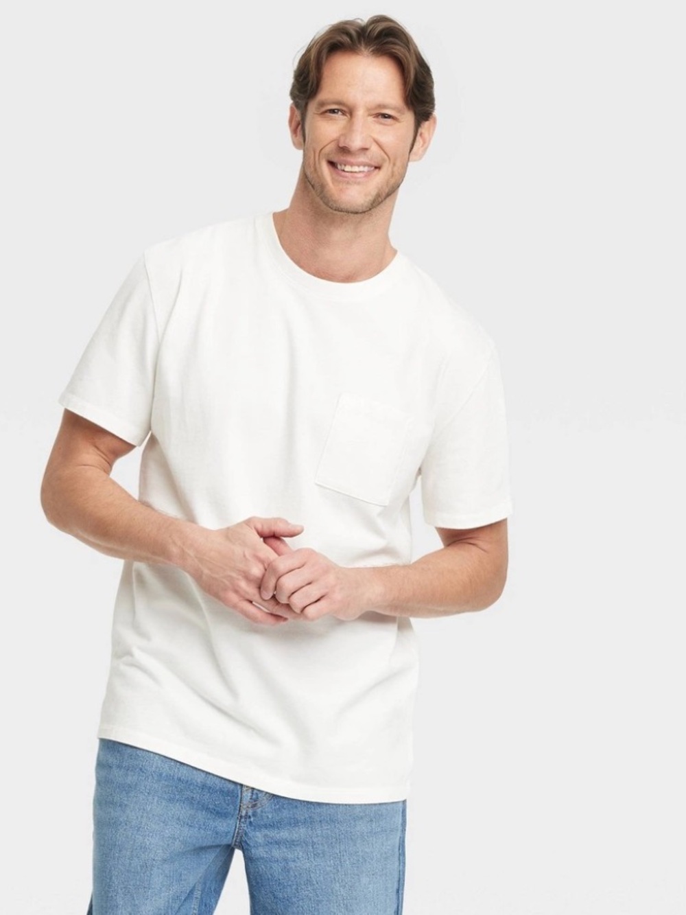 Classic White Pocket Tee - Men's Casual Shirt